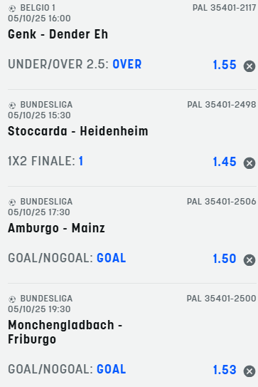 scommesse pronte di oggi 2025-10-05