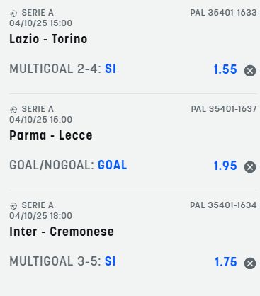 scommesse pronte Serie a 2025-10-04