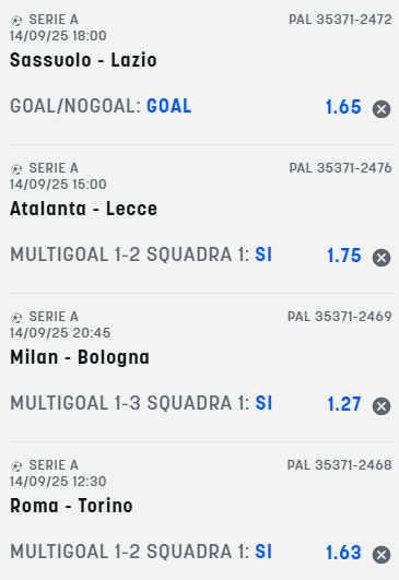 scommesse pronte Serie a 2025-09-13