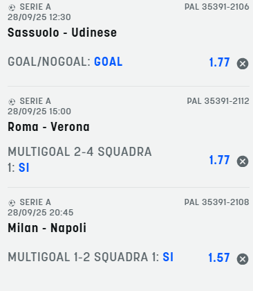 scommesse pronte Serie a 2025-09-27