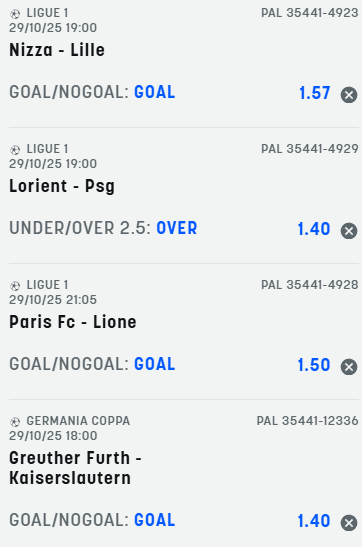 scommesse pronte di oggi 2025-10-29