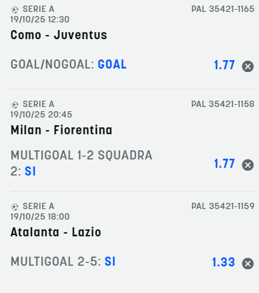 scommesse pronte Serie a 2025-10-18