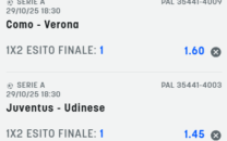 Scommesse vincenti 29-10-25