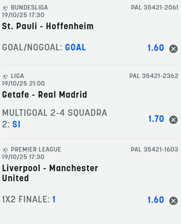 scommesse pronte di oggi 2025-10-19