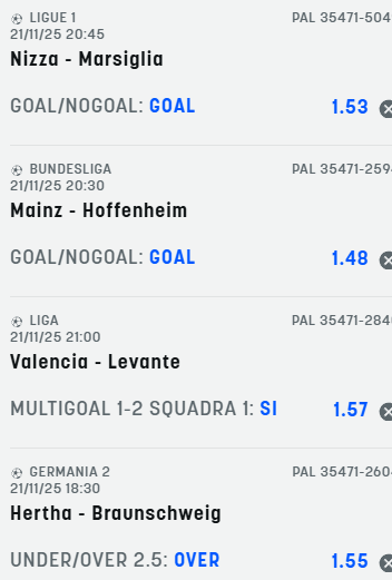 scommesse pronte di oggi 2025-11-21