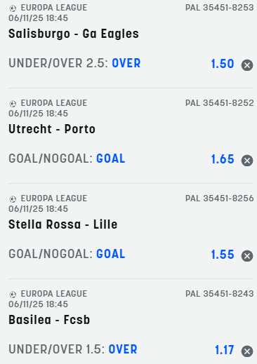 scommesse pronte Europa League 2025-11-06