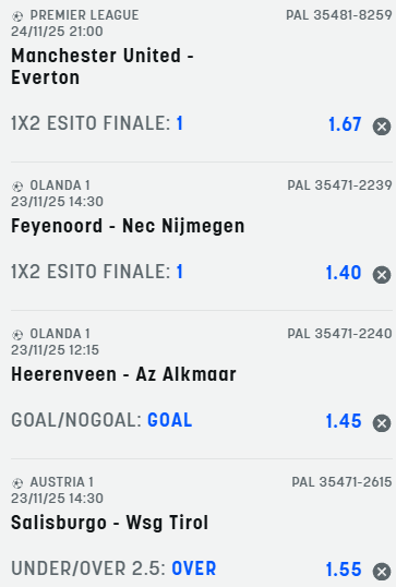 scommesse pronte di oggi 2025-11-23