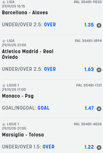 scommesse pronte di oggi 2025-11-29