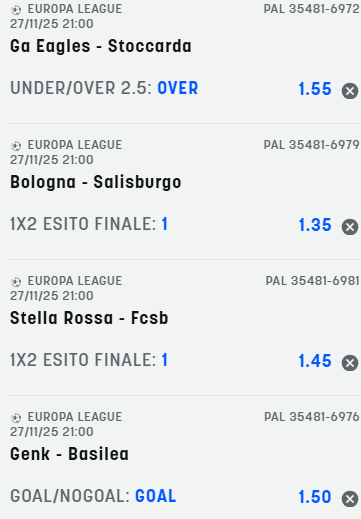scommesse pronte Europa League 2025-11-27