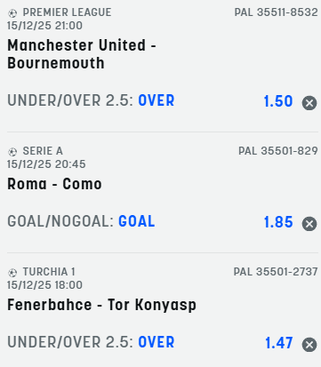 scommesse pronte di oggi 2025-12-15