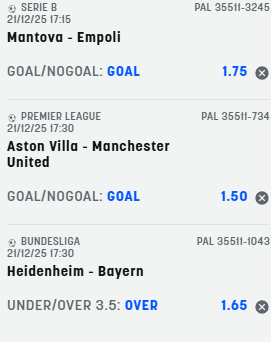 scommesse pronte di oggi 2025-12-21