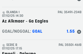 Scommesse vincenti 07-12-25 Scommesse vincenti 07-12-25