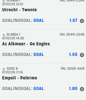 Scommesse vincenti 07-12-25 Scommesse vincenti 07-12-25