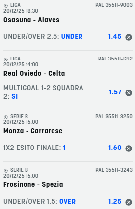 scommesse pronte di oggi 2025-12-20