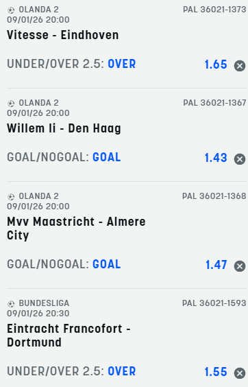 scommesse pronte di oggi 2026-01-09