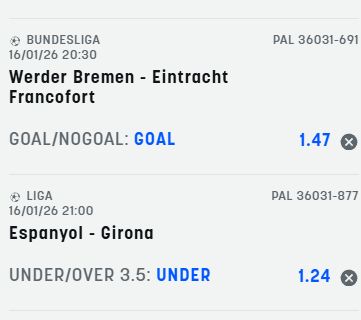 Scommesse vincenti 16-01-26