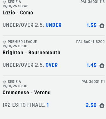 scommesse pronte di oggi 2026-01-19