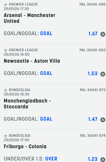 scommesse pronte di oggi 2026-01-25
