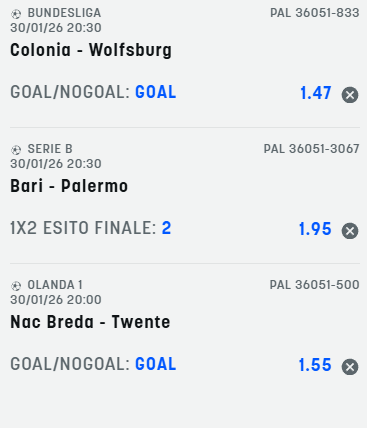 scommesse pronte di oggi 2026-01-30