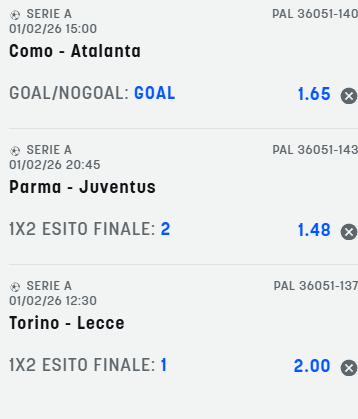scommesse pronte Serie a 2026-02-01