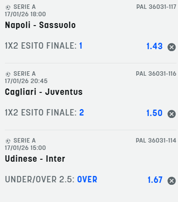 scommesse pronte Serie a 2026-01-18