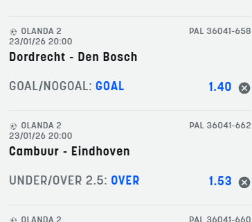 Scommesse vincenti 23-01-26