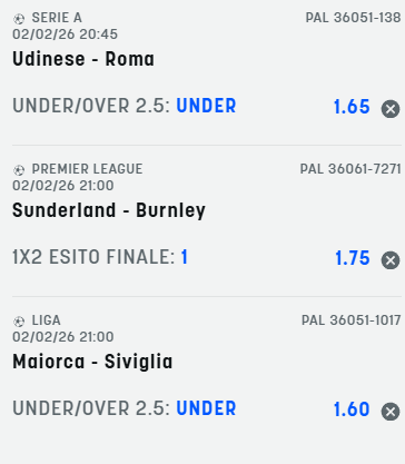 scommesse pronte di oggi 2026-02-02