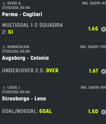 scommesse pronte di oggi 2026-02-27