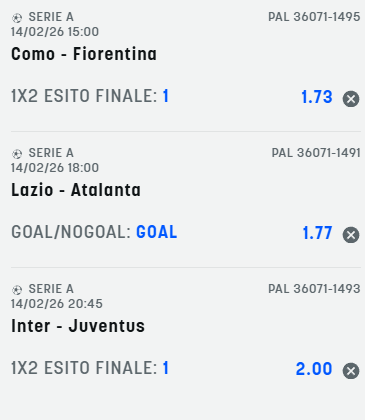 scommesse pronte Serie a 2026-02-14