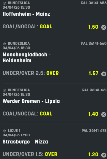 scommesse pronte di oggi 2026-04-04