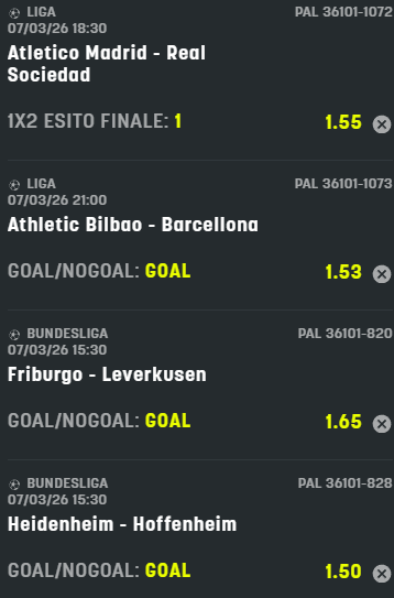 scommesse pronte di oggi 2026-03-07