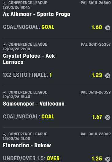 scommesse pronte di oggi 2026-03-12