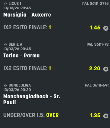 scommesse pronte di oggi 2026-03-13