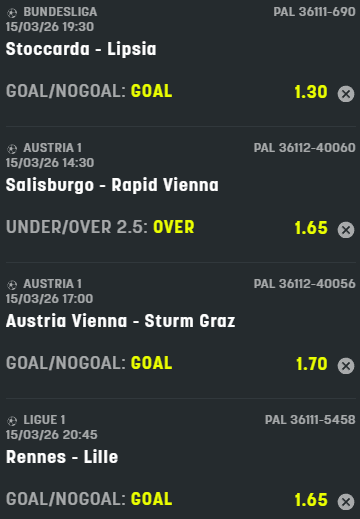 scommesse pronte di oggi 2026-03-15