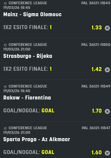 scommesse pronte di oggi 2026-03-19