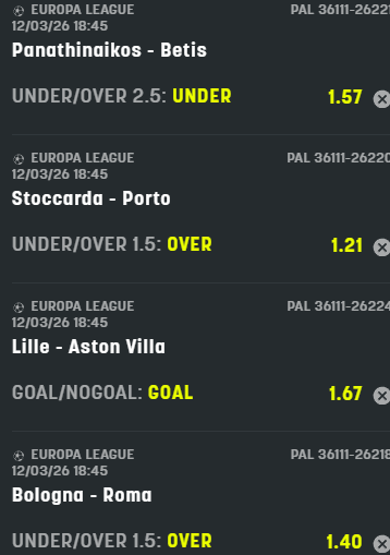 scommesse pronte Europa League 2026-03-12