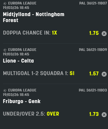 scommesse pronte Europa League 2026-03-19