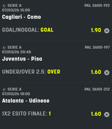 scommesse pronte Serie a 2026-03-07