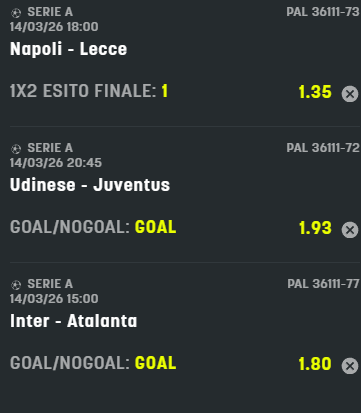 scommesse pronte Serie a 2026-03-14