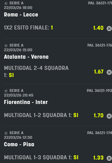 scommesse pronte Serie a 2026-03-22