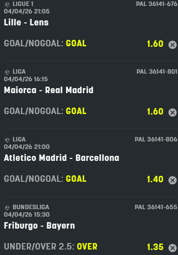 scommesse pronte di oggi 2026-04-04