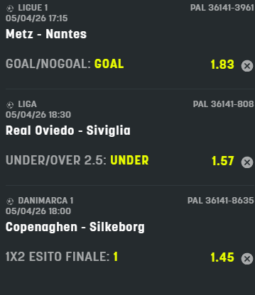 scommesse pronte di oggi 2026-04-05