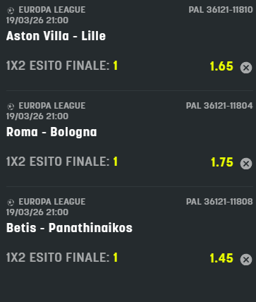 scommesse pronte Europa League 2026-03-19