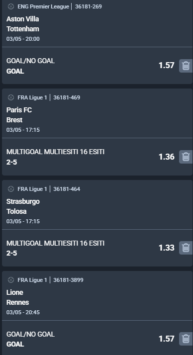 scommesse pronte di oggi 2026-05-03
