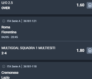 Scommesse vincenti 04-05-26
