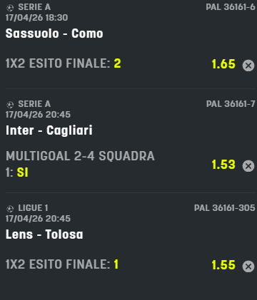 scommesse pronte di oggi 2026-04-17