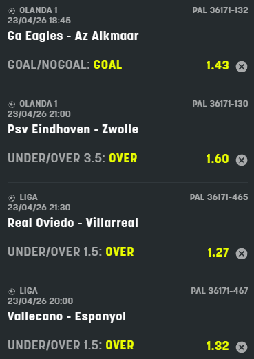 scommesse pronte di oggi 2026-04-23