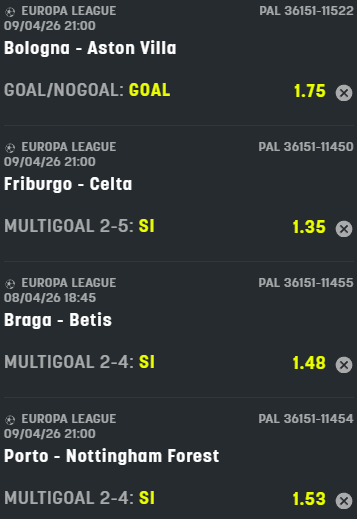 scommesse pronte Europa League 2026-04-09