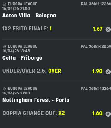 scommesse pronte Europa League 2026-04-16