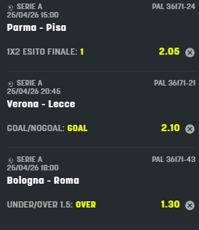 scommesse pronte Serie a 2026-04-25